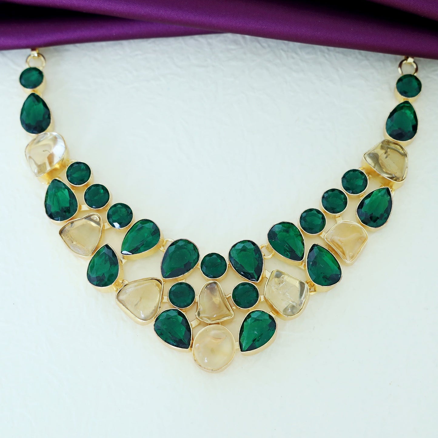 Emerald Citrine Necklace